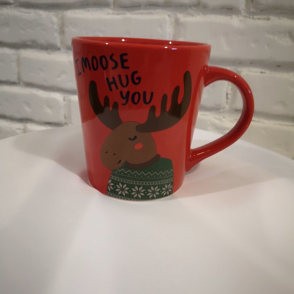 Indigo I Moose Hug You Red Christmas Mug